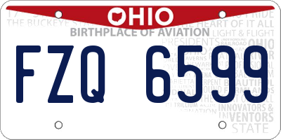 OH license plate FZQ6599