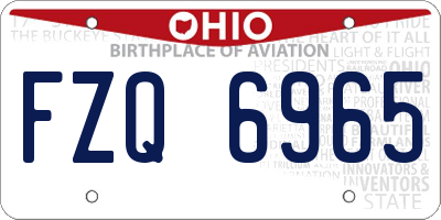 OH license plate FZQ6965