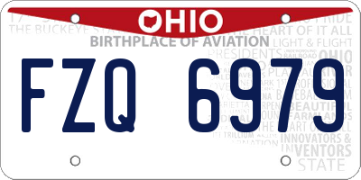 OH license plate FZQ6979