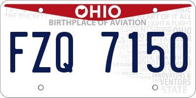 OH license plate FZQ7150