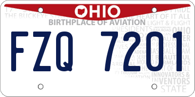 OH license plate FZQ7201