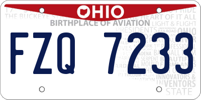 OH license plate FZQ7233