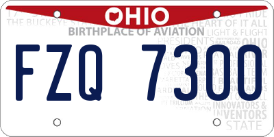 OH license plate FZQ7300