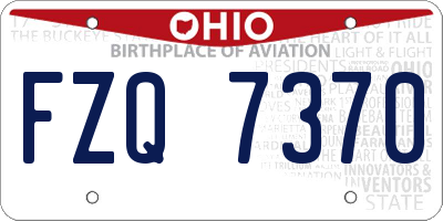 OH license plate FZQ7370