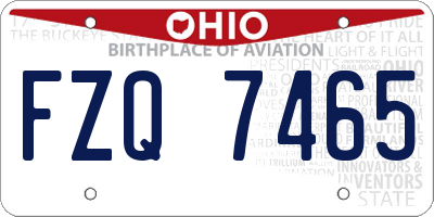 OH license plate FZQ7465