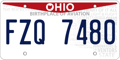 OH license plate FZQ7480