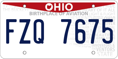 OH license plate FZQ7675