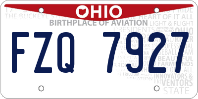 OH license plate FZQ7927