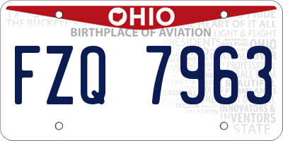OH license plate FZQ7963