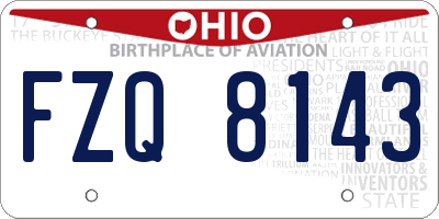 OH license plate FZQ8143