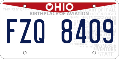 OH license plate FZQ8409