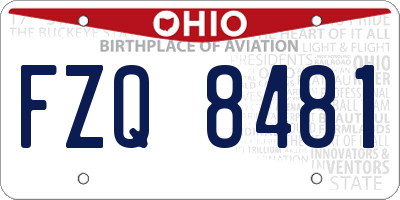 OH license plate FZQ8481