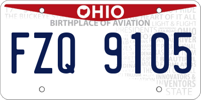 OH license plate FZQ9105