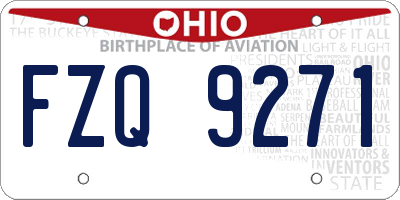 OH license plate FZQ9271