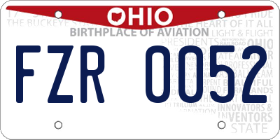 OH license plate FZR0052
