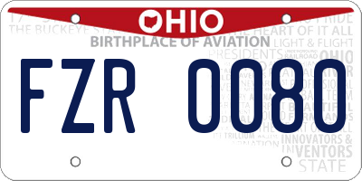 OH license plate FZR0080