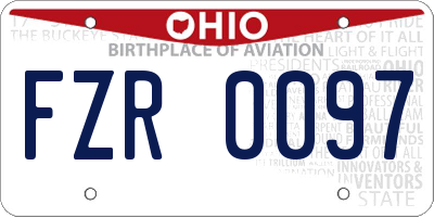 OH license plate FZR0097