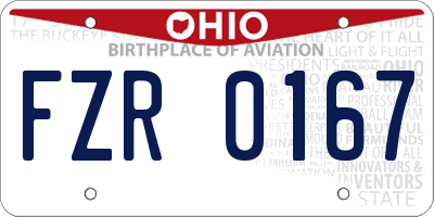OH license plate FZR0167