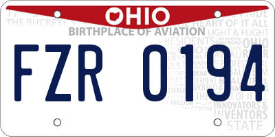OH license plate FZR0194