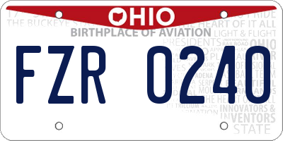OH license plate FZR0240