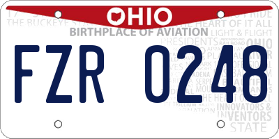 OH license plate FZR0248