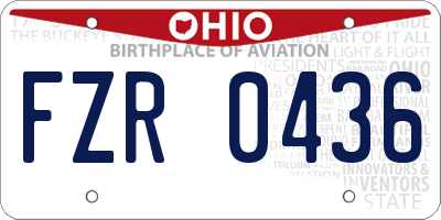 OH license plate FZR0436