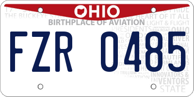 OH license plate FZR0485