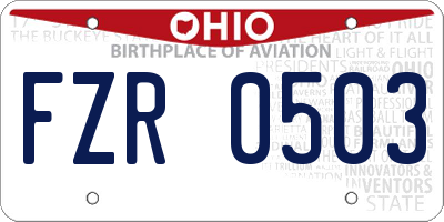 OH license plate FZR0503