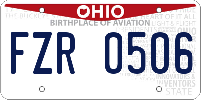 OH license plate FZR0506