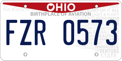 OH license plate FZR0573