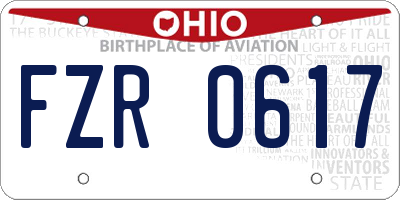 OH license plate FZR0617