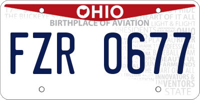 OH license plate FZR0677
