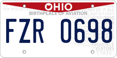 OH license plate FZR0698