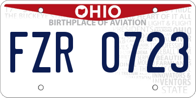 OH license plate FZR0723