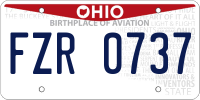 OH license plate FZR0737