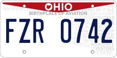 OH license plate FZR0742