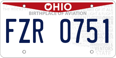 OH license plate FZR0751