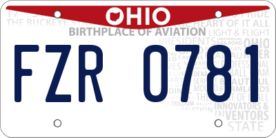 OH license plate FZR0781