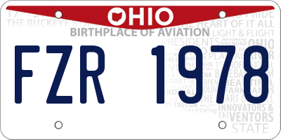 OH license plate FZR1978