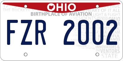 OH license plate FZR2002