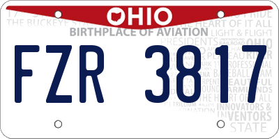 OH license plate FZR3817