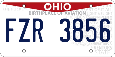 OH license plate FZR3856