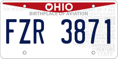 OH license plate FZR3871
