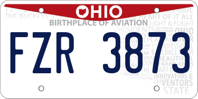 OH license plate FZR3873
