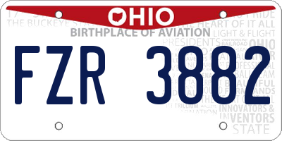 OH license plate FZR3882