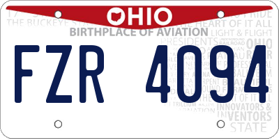 OH license plate FZR4094