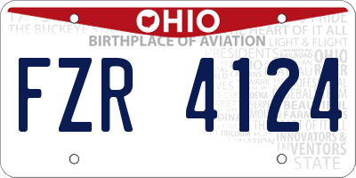 OH license plate FZR4124