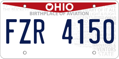 OH license plate FZR4150