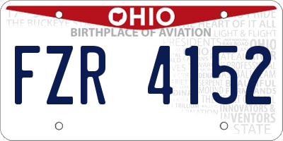 OH license plate FZR4152