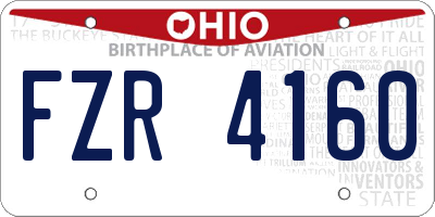 OH license plate FZR4160